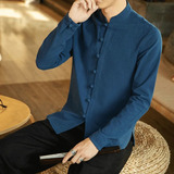 Camisa Casual Oriental De Lino Para Hombre, Kung-fu, Taichí