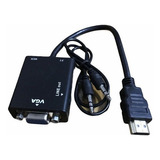 Kit 3 Adaptadores Conversor Cabo Hdmi /vga Saida P2 Audio