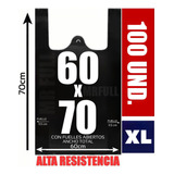 Bolsas Plásticas Camiseta 60x70 100un Negra Extra Resistente