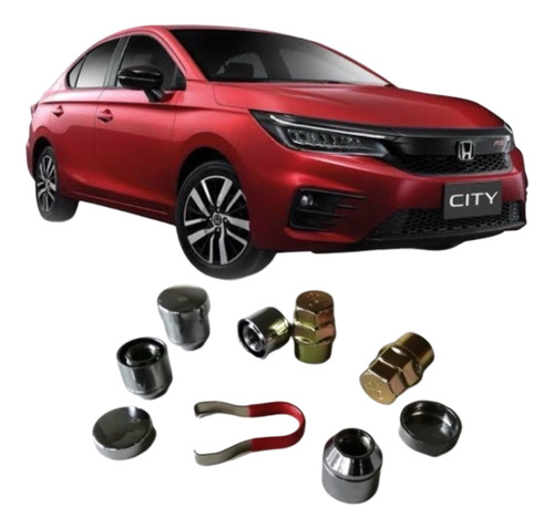 Birlos De Seguridad Ocultos Honda City 2010-2021 2 Llaves