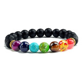 Pulsera De Los 7 Chakras Y Turmalina