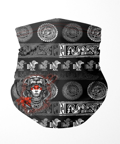 Doxe Bandana Mujer Jaguar Flor Roja