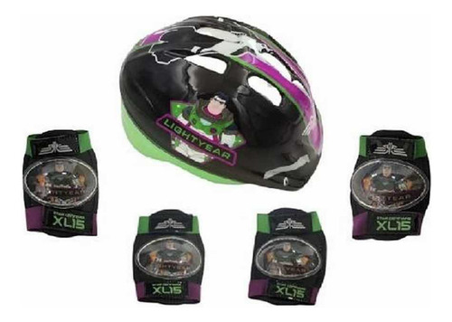 Kit De Protección Buzz Light (casco,coderas Y Rodilleras)