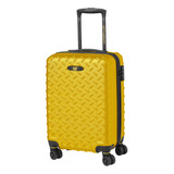 Maleta De Viaje Cabina 4 Ruedas Ind Plate Amarillo Cat