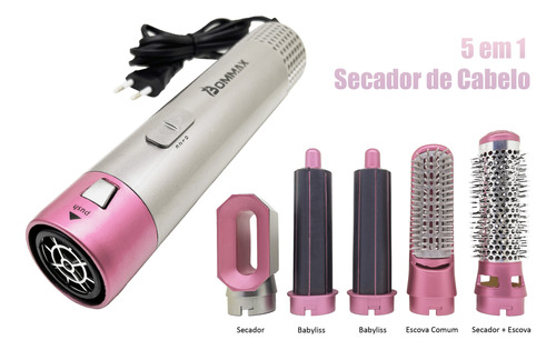 Escova Secadora Elétrica 5 Em 1 Modela E Alisa 220v - A206