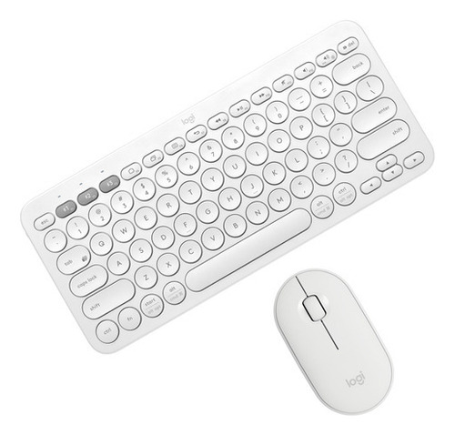 Combo Sin Cables Logitech: Teclado K380 + Mouse M350, Blanco Mouse Blanco Crudo Teclado Blanco Crudo