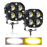 Par Faro 4 Led Csp 40w Blanco Amarillo Lupa Laser Explorador