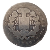 Moneda Chile 2 Reales 1849 Plata 0.9 (x1742