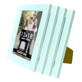 Kit 4 Porta Retrato 13x18 Decorativo Gravata Com Vidro Foto Cor Branco