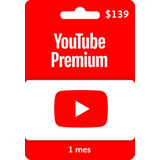 Tarjeta De Youtube Premium 139 
