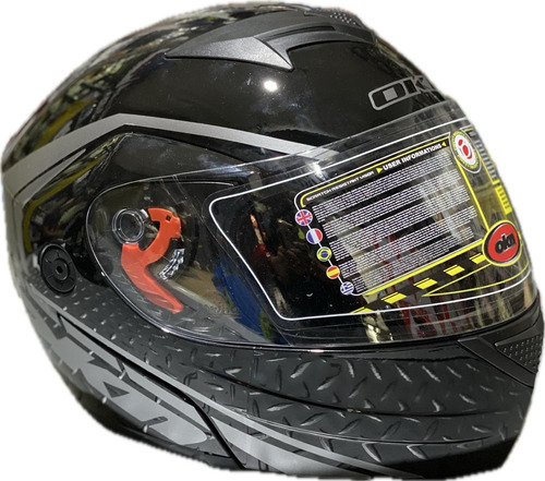 Casco Moto Rebatible Okn Negro Brillante No Halcon / Mt /agv