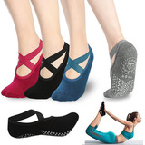 4 Pares De Calcetines De Yoga, Calcetines Antideslizantes