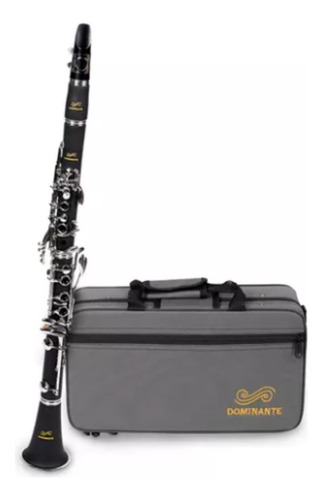 Clarinete Bb 17 Chaves Dominante Com Semi Case E Kit Limpeza