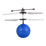 Mini Drone Esfera Volador Con Sensor Luz Led Color Azul