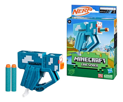 Pistola Lanza Dardos Nerf X Minecraft Cave Spider Lelab
