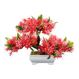 1pc Planta Em Vaso Artificial Flor Bonsai Decoração Ornament