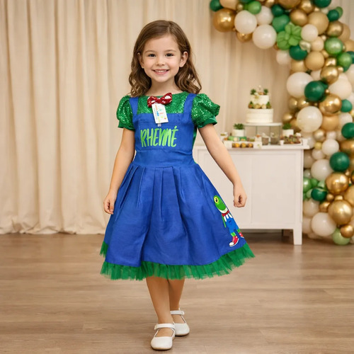 Vestido Rana Disfraz Fiesta Cumpleaños Lara De Campos  Regalo Niñas | Meses sin interés