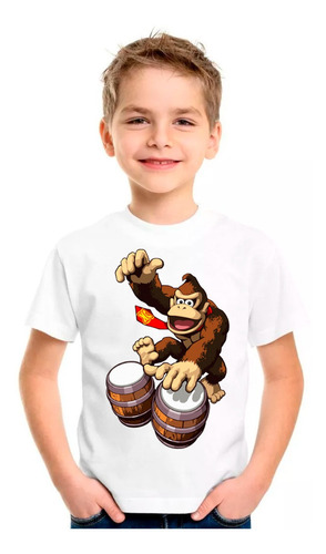 Camiseta Donkey Kong Games Camisa Blusa Regata Raglan Moleto