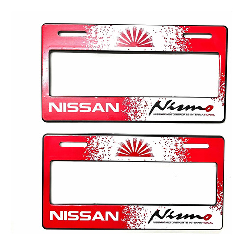 Par Porta Placas Autos Nissan Nismo Vinil Premium