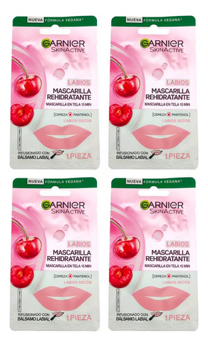 Garnier Skinactive Mascarilla Rehidratante Labios Cereza 8pz