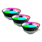 3 Coolers P/processador Led Fan Colorido Silencioso Pc Gamer