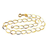 Pulseira Masculina Feminina Elos 5/8 Bl  Ouro 10k   22 Cm