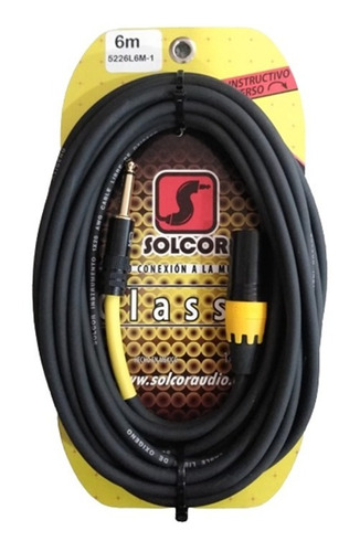 Cable Plastico Canon Macho A Plug 6.3  De 6 Metro Solcor