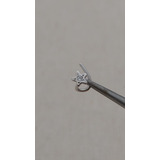 Aro Nariz Piercing Oro Blanco 18k Estrella Con Swarovski