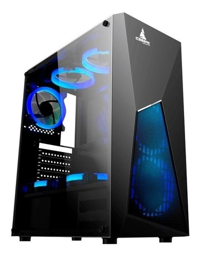 Case Atx Gamer Iceberg Turbo Z8 Con 5 Ventiladores Led Azul