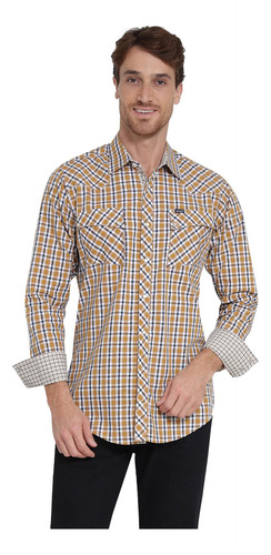 Camisa Vaquera Hombre Wrangler Slim Fit Manga Larga 4bj