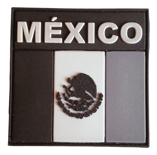 Parche Táctico Pvc Bandera Mexico Letras 