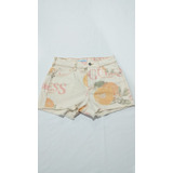 Short Guess Beige Estampado De Duraznos Logo En Piel