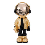 Decoración Del Hogar De La Estatua Del Astronauta De Oro De 