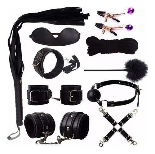 10 Pzs Juego De Accesorios Sm C/esposas Ajustables De Felpa