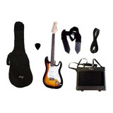 Combo Guitarra Electrica Stratocaster Parquer Ampli 5w Cuota