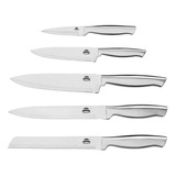 Set 5 Cuchillos De Cocina Cheff Todo Acero Inoxidable