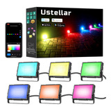 Ustellar Luz De Inundación Rgb Para Exteriores, Wifi Intel.