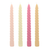 4 Velas Wolff Espiral De Parafina 2cm X 2cm X 19,5cm