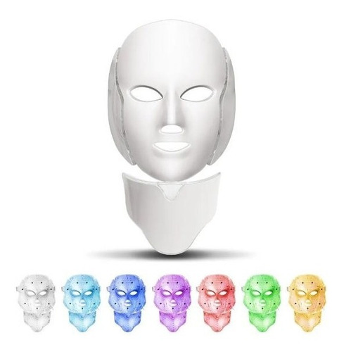 Mascarilla Luz Led Facial Terapia 7 Colores Spa