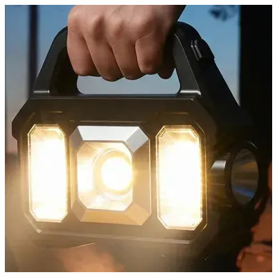 Lámpara Recargable De Trabajo Tipo Led De Mano P/campamento 2205aled Negro
