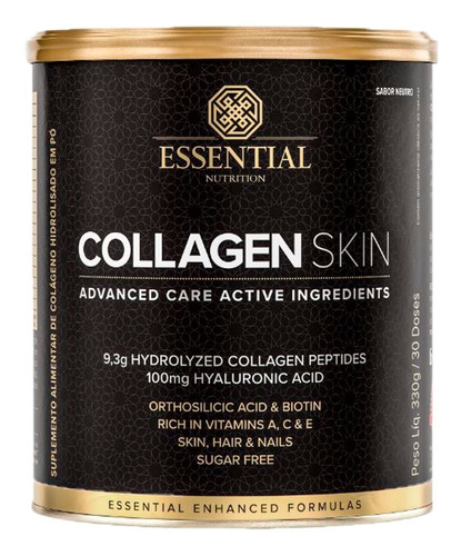 Suplemento Em Pó Essential Nutrition Collagen Skin De 300ml