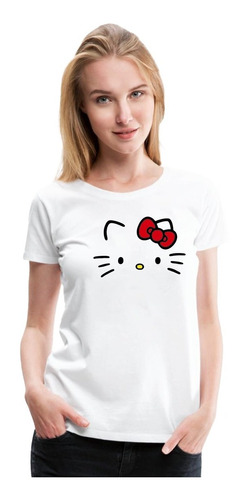 Polera Regalo Diseño Gato Cat Kawai/hello/kitty Mujer/niña