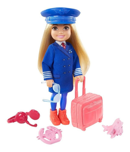 Muñeca Barbie Chelsea Profesiones Piloto Gtn86 Mattel