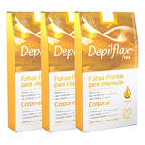 3 Cxs Folhas Depilatórias Corporal Natural Depilflax 60un