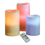 Set De 3 Velas Led Con Control Remoto / Electronicaroca