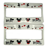 Par De Portaplacas Mickey Minnie Mrs Mr - Europeo Se - Auto