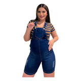 Macaquinho Feminino Jeans Moda Gestante Blogueira