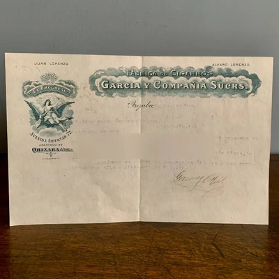 Antigua Factura Orizaba Veracruz Fabrica D Cigarros Año 1919