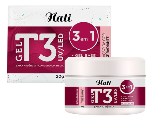 Nati Alongamento Gel Rosé Radiante  T3 Uv\led