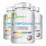 3 Potes L-triptofano 500mg Bionutri - Kit 360 Cápsulas